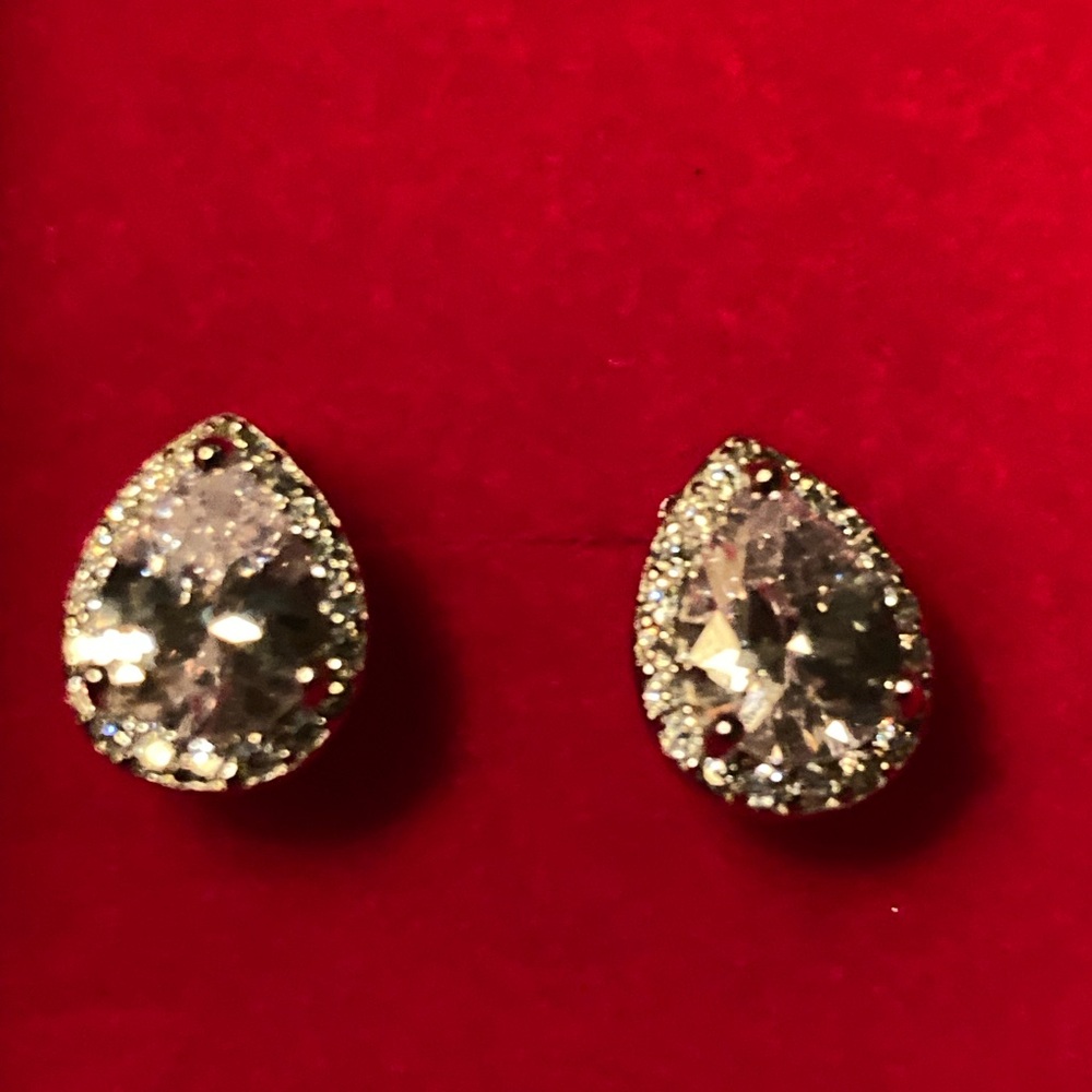 EUC Dainty 925 Pierced CZ Earrings